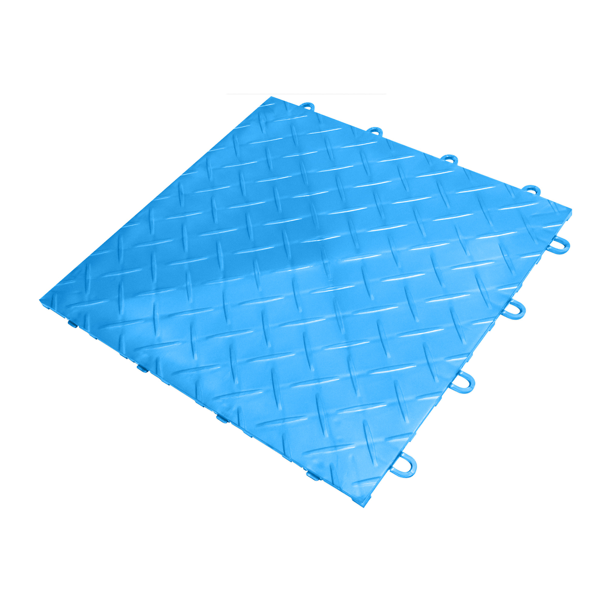 RaceDeck Garage Floor Tiles — 12in. x 12in. x 0.5in., Diamond Pattern, Cool Blue, 48-Pack, Model# RD48COLB